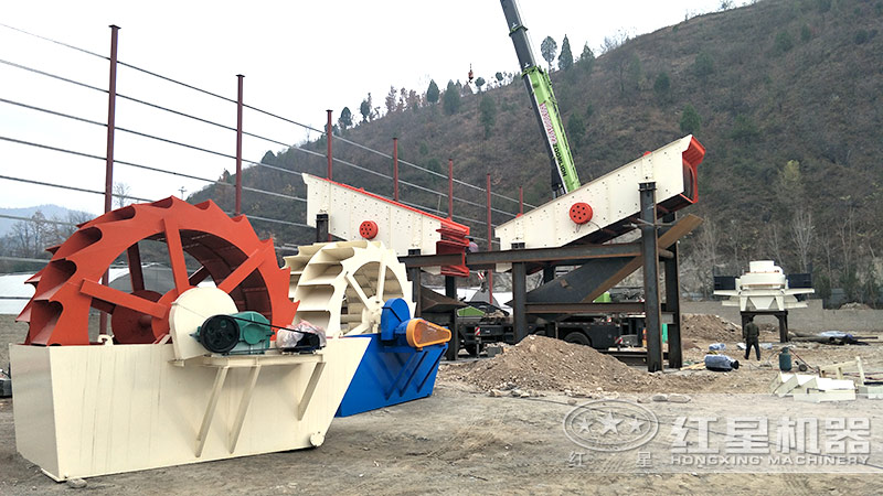 輪式小型砂石分離機(jī)多少錢一臺(tái)，帶生產(chǎn)線案例